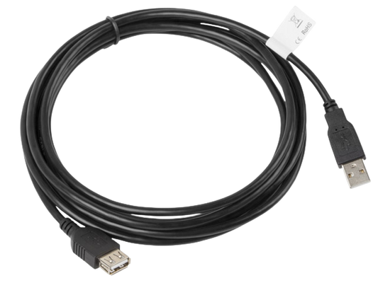 USB-A M/F 2.0 CABLE 3M BLACK