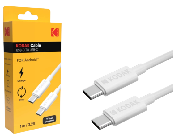 كابل شحن ونقل بيانات Kodak USB-C إلى USB-C 2A 10W/5V 1M