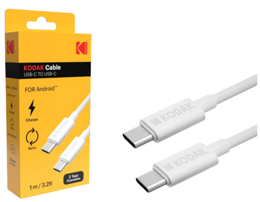 كابل شحن ونقل بيانات Kodak USB-C إلى USB-C 2A 10W/5V 1M