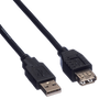 1.8 m ROLINE USB 2.0 Cable, A - A, M/F, black,