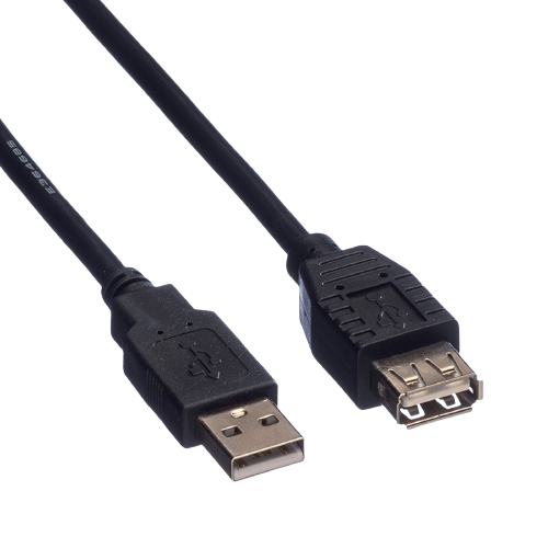 1.8 m ROLINE USB 2.0 Cable, A - A, M/F, black,