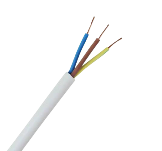 White Cable Flexible 3core 2.5mm 1m