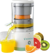 NONOO Portable Electric Citrus Juicer Rechargeable Hands-Free Masticating Orange Juicer Lemon Squeezer with USB and Cleaning Brush (White) - Alqamarshop
