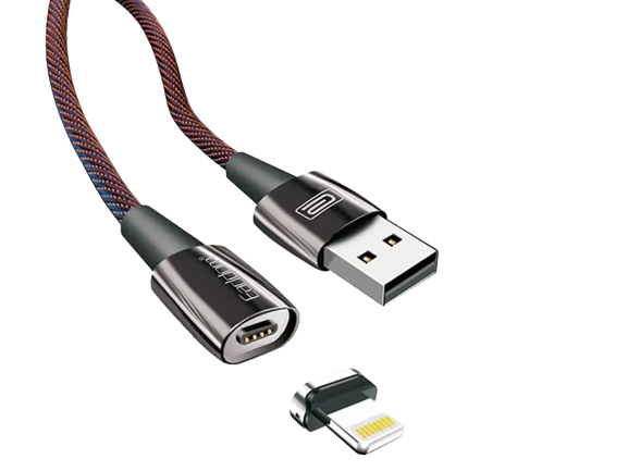 كابل الشحن السريع Lightning المغناطيسي من Earldom بطول 1 متر، طراز EC-078i