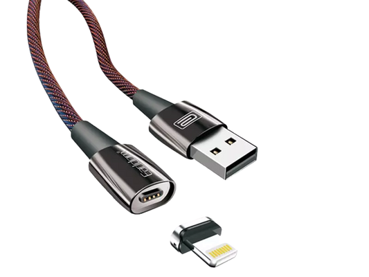 كابل الشحن السريع Lightning المغناطيسي من Earldom بطول 1 متر، طراز EC-078i