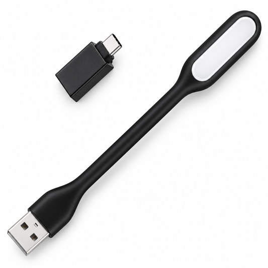 Mini USB LED Lamp Flexible Neck Warm White 3000K Black